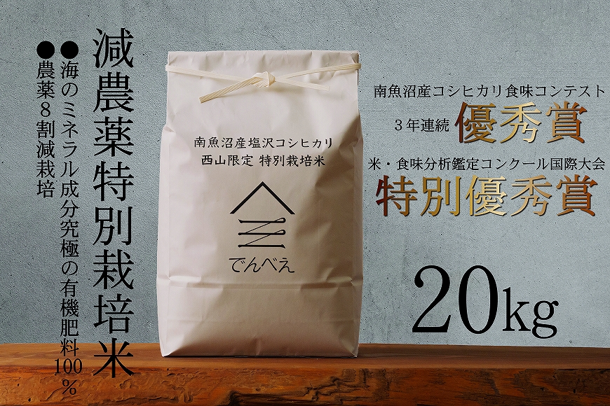 減農薬特別栽培米 令和6年産 20kg(5kg×4袋)